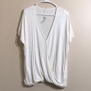 Cream V-neck Shirt